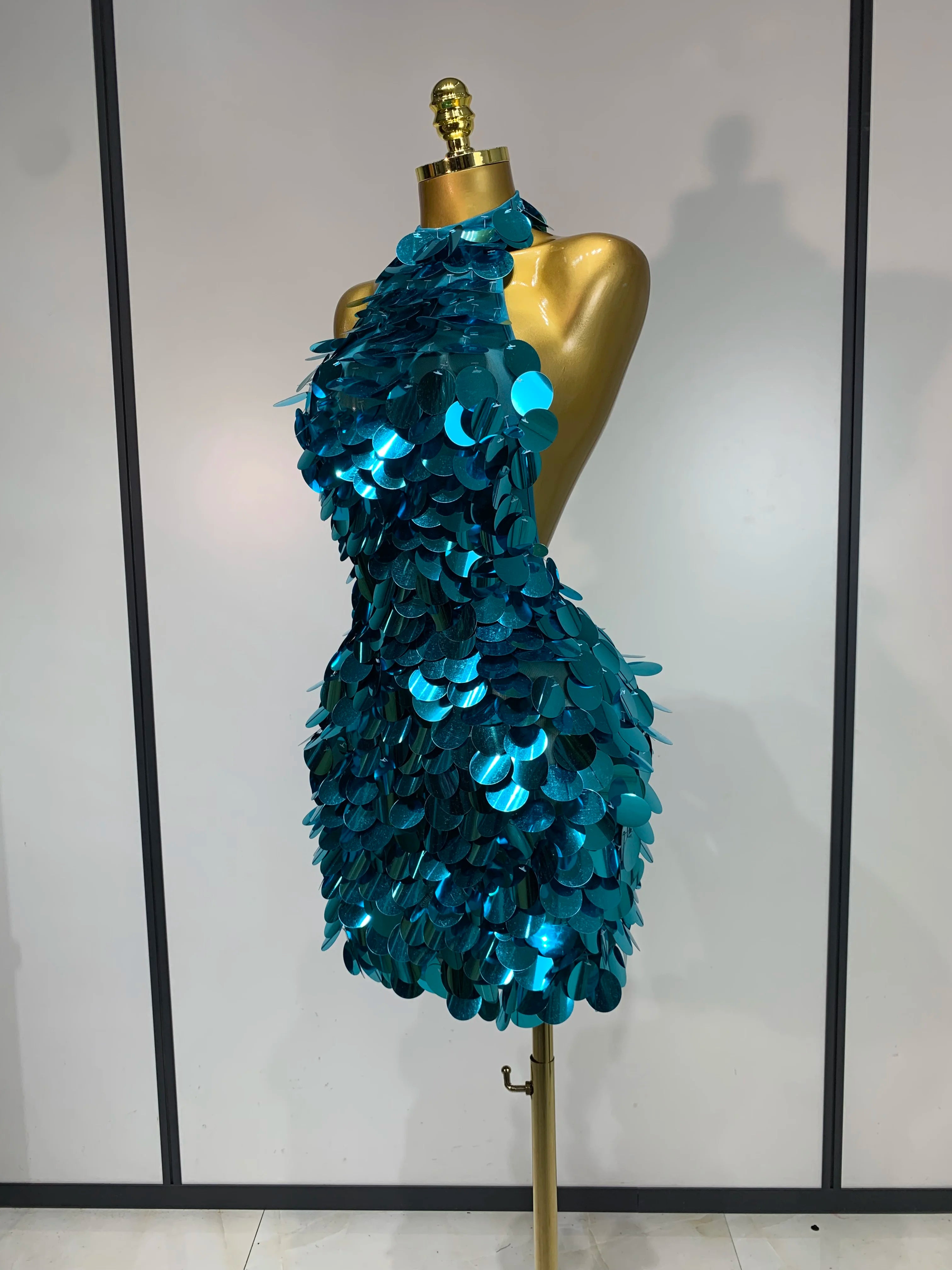 Halter Sequin Mini Dress