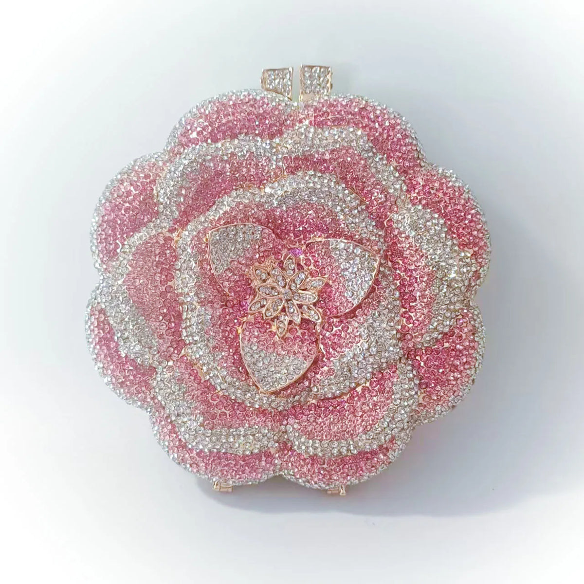 Rose Flower Rhinestone Crystal Clutch