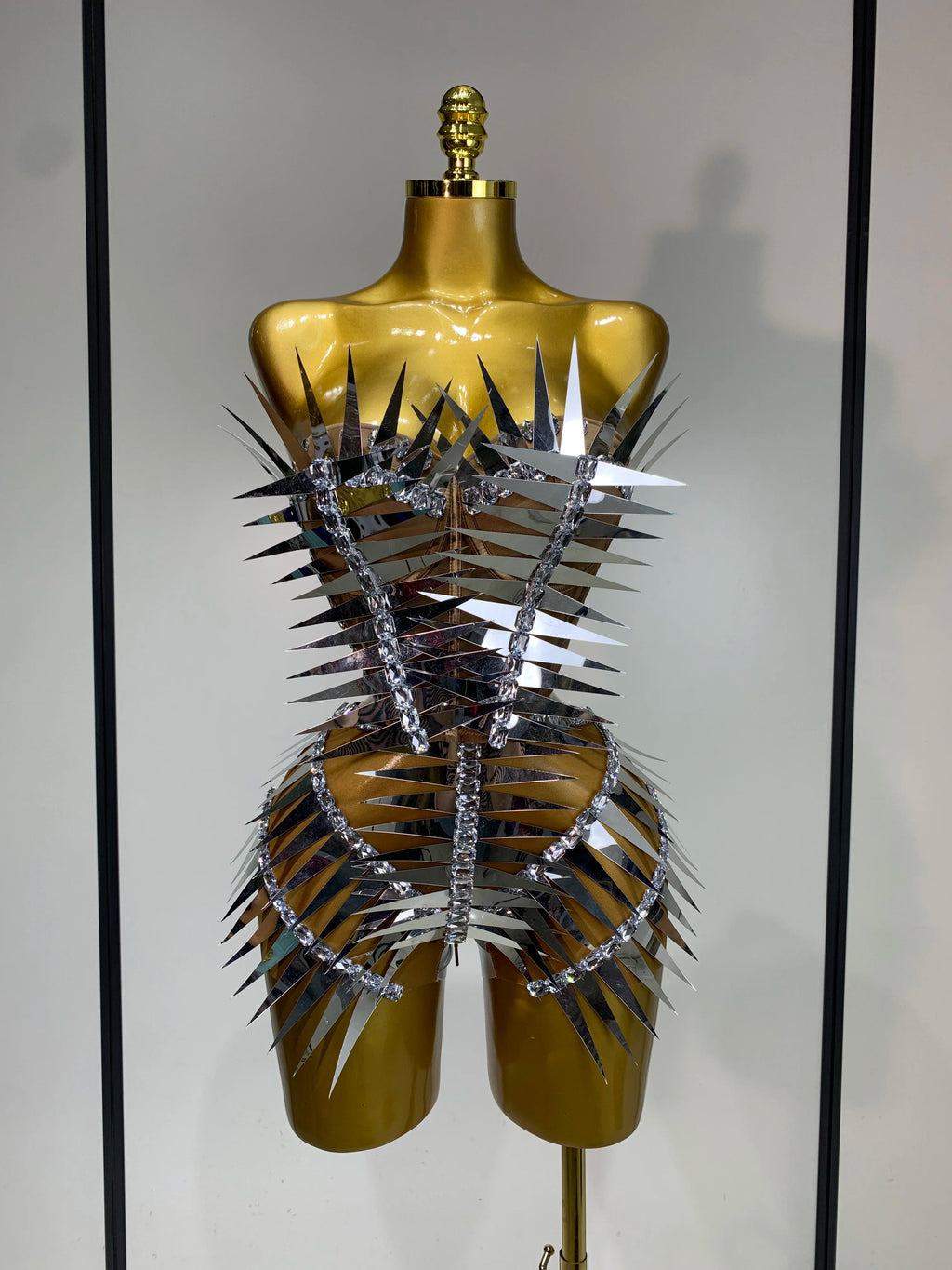 Luxury Sparkly Spike Diamonds Two Pieces Set