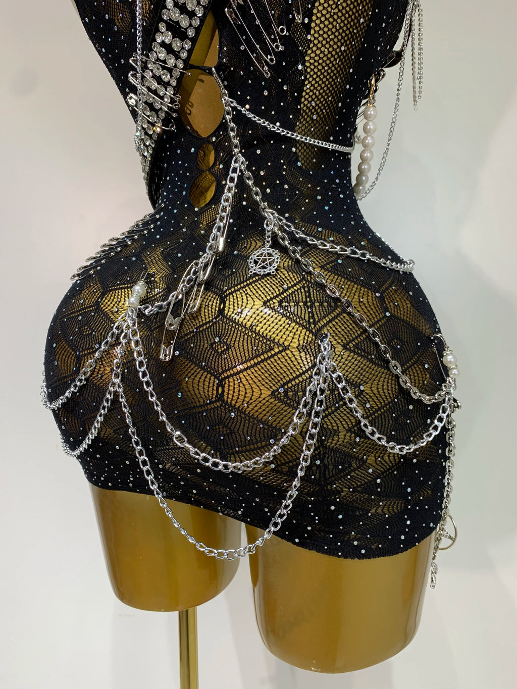 Chain Mesh Mini Dress