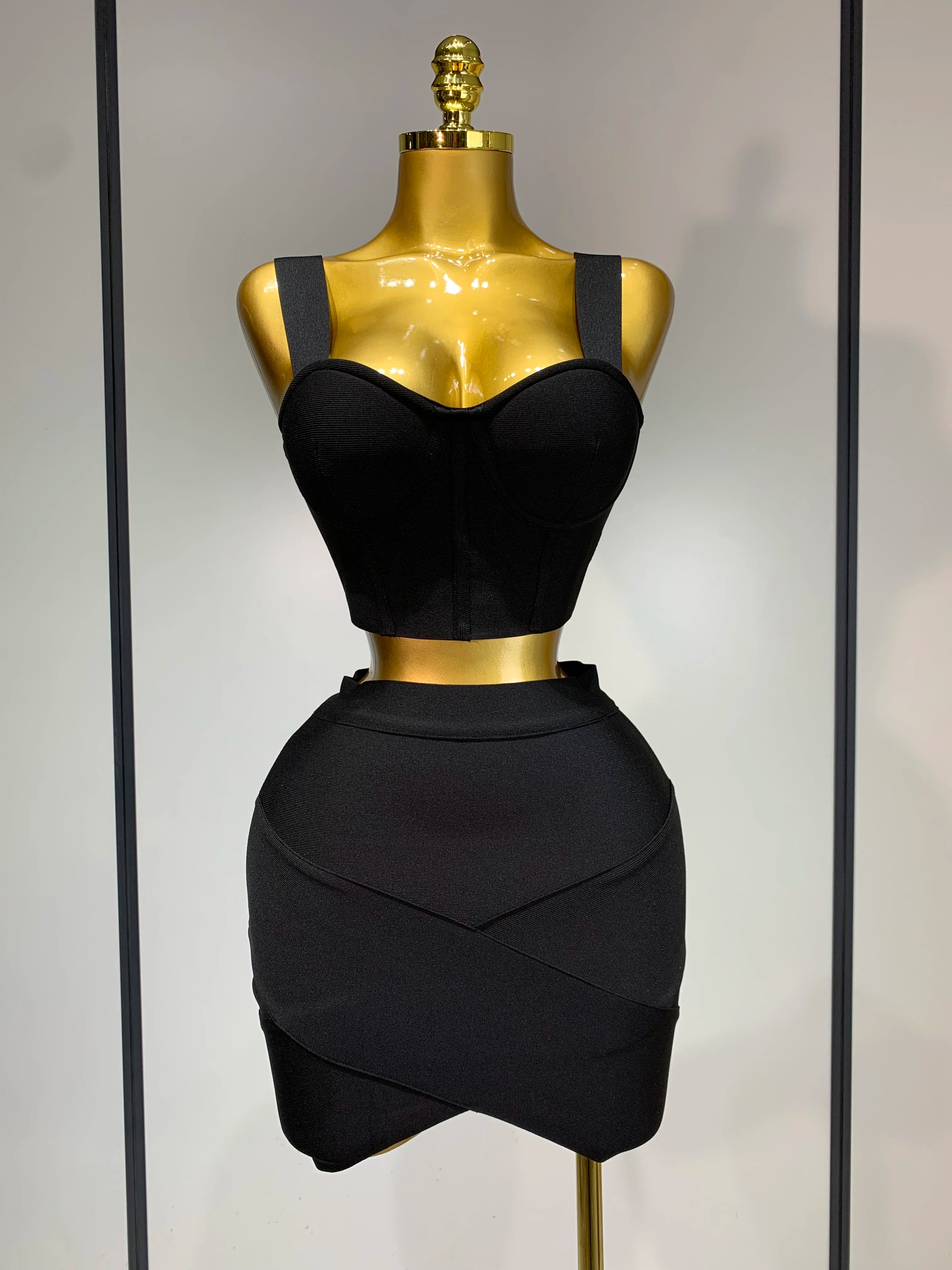 I Look Good Bandage Two Piece Skirt Set