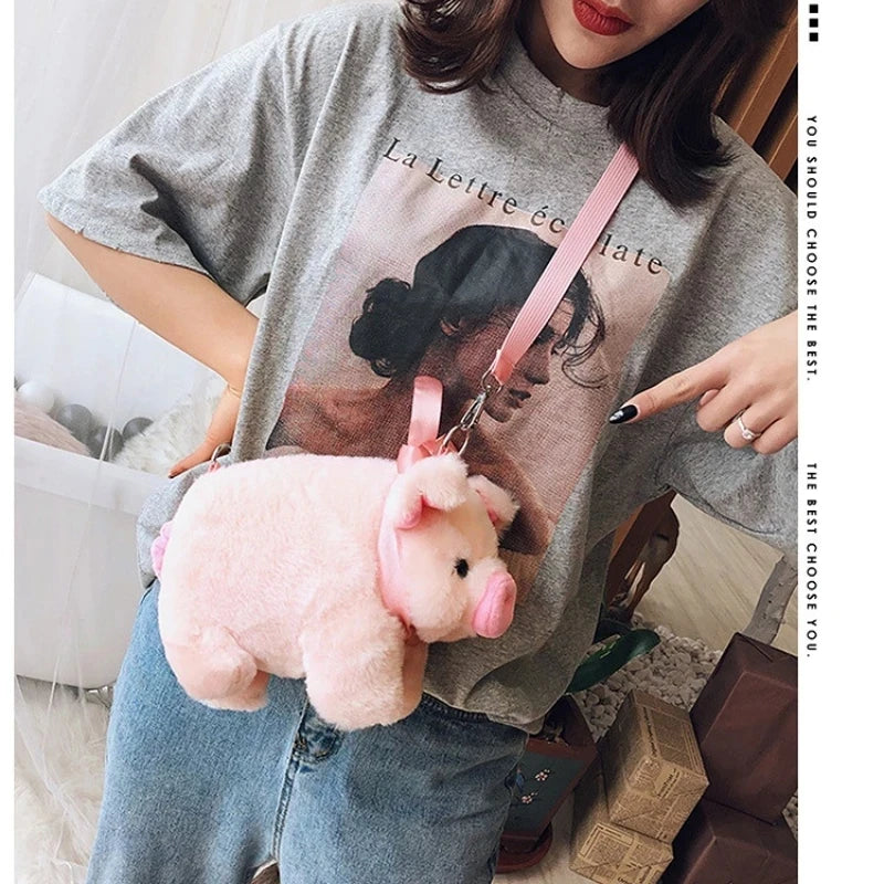 Piglet Plush Crossbody Bag