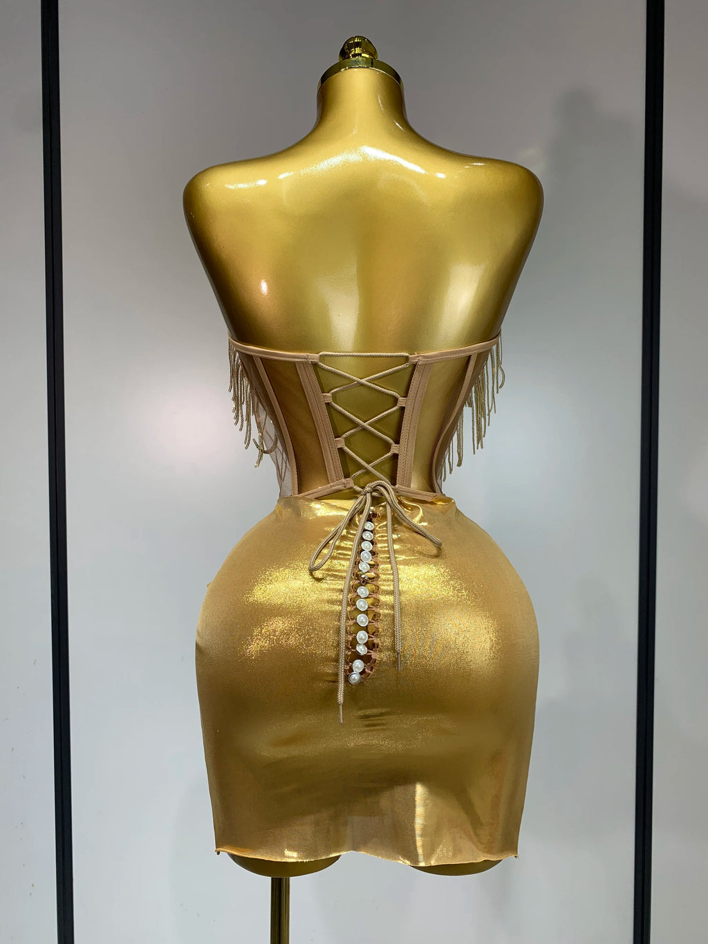 Sparkly Rhinestones Skirt Two Piece Set
