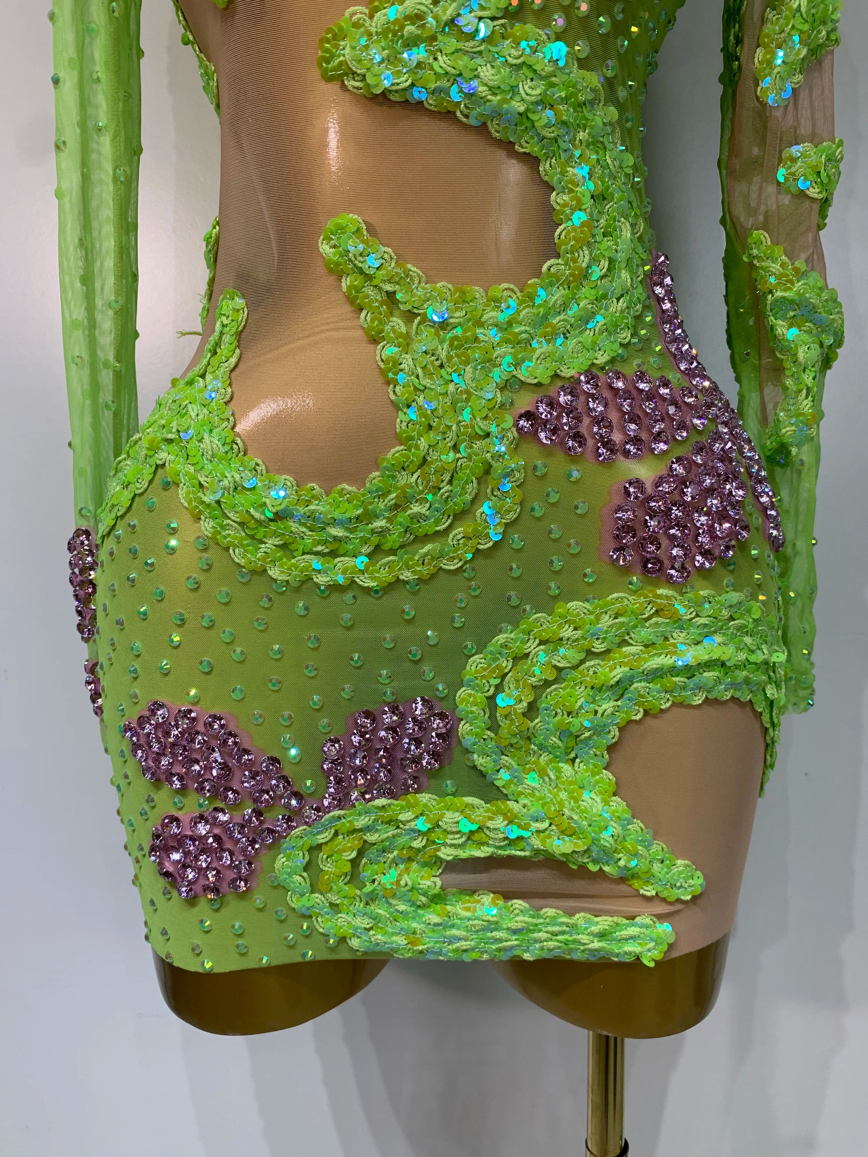 Garden Path Sequin Mini Dress