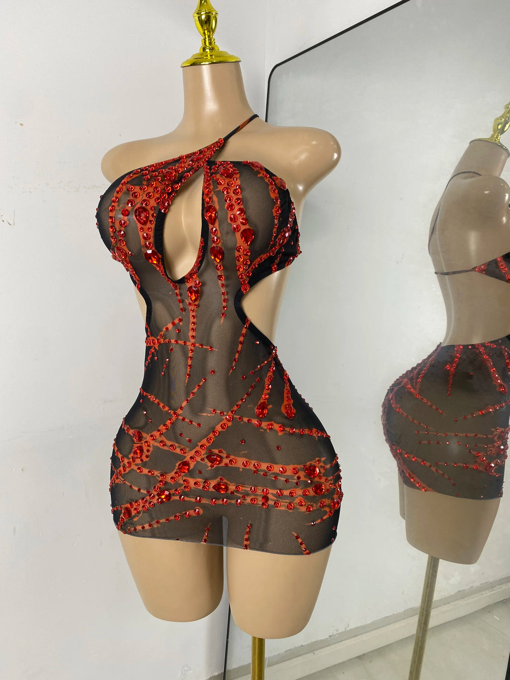 Lava Mesh Mini Dress