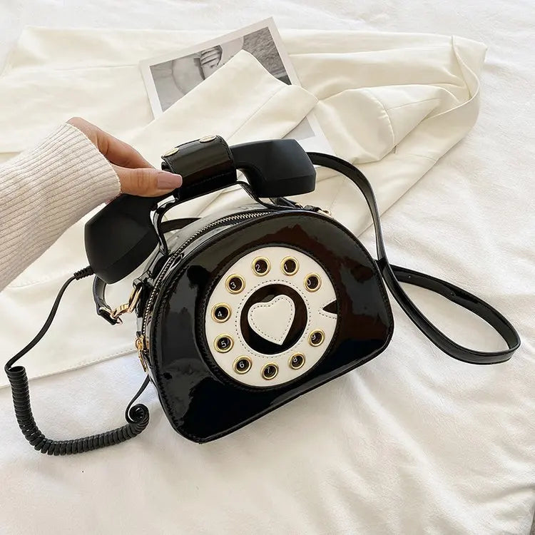 Telephone Shaped Crossbody Bag PU Leather