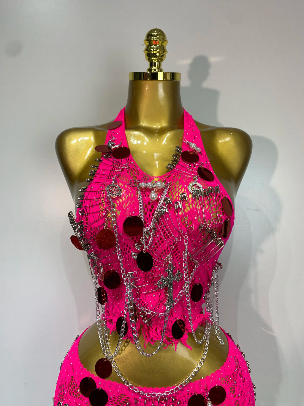 Rock & Roll Chain Two Piece Skirt Set