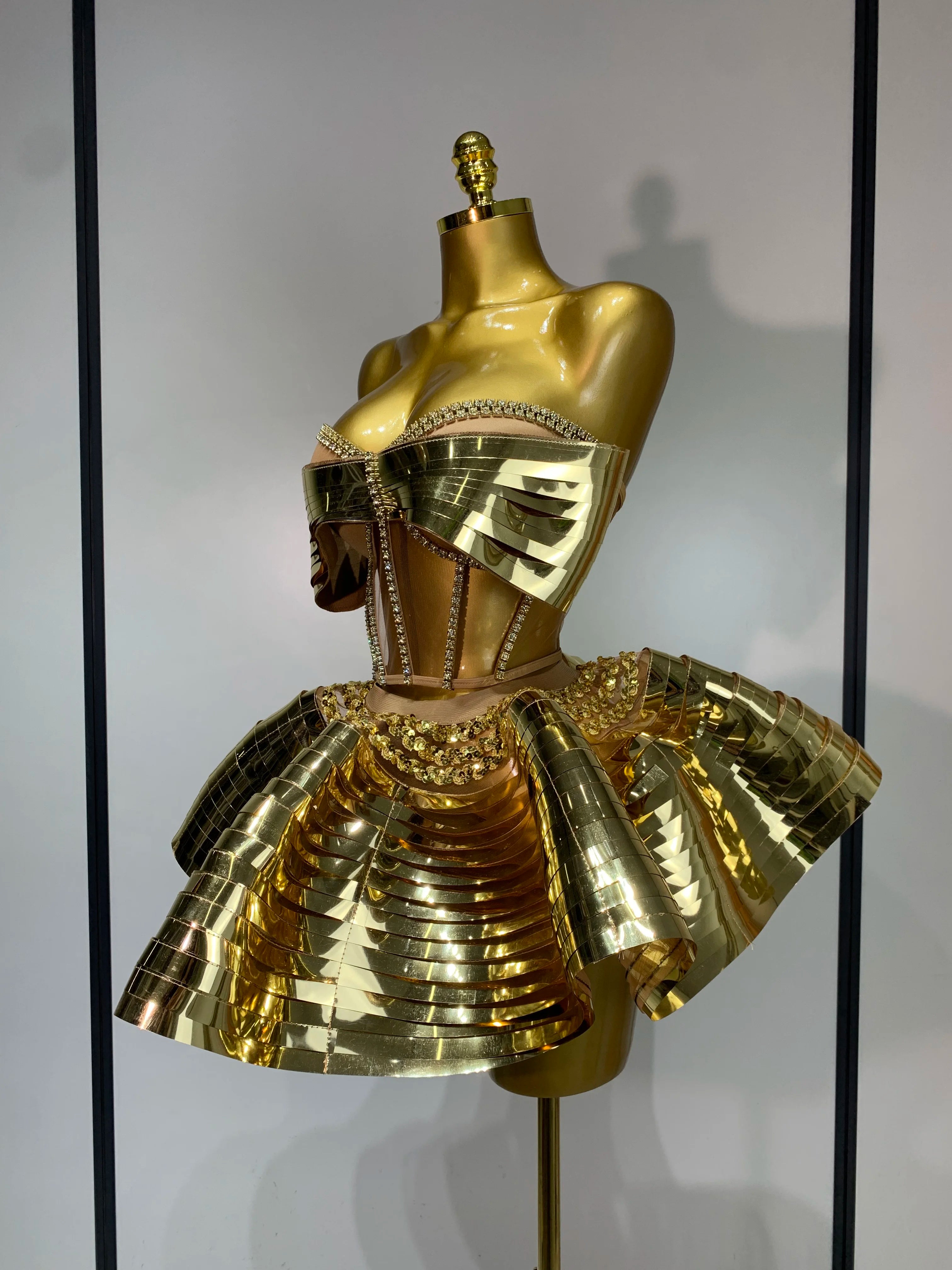 Shiny Metallic Two Piece Set