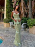 Green Sequin Maxi Dress