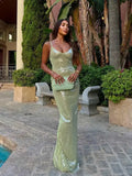 Green Sequin Maxi Dress