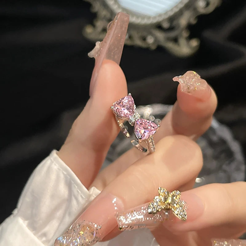 Romantic Lovely Pink Bow Ring