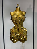 Sun Goddess Gold Sequin Dress