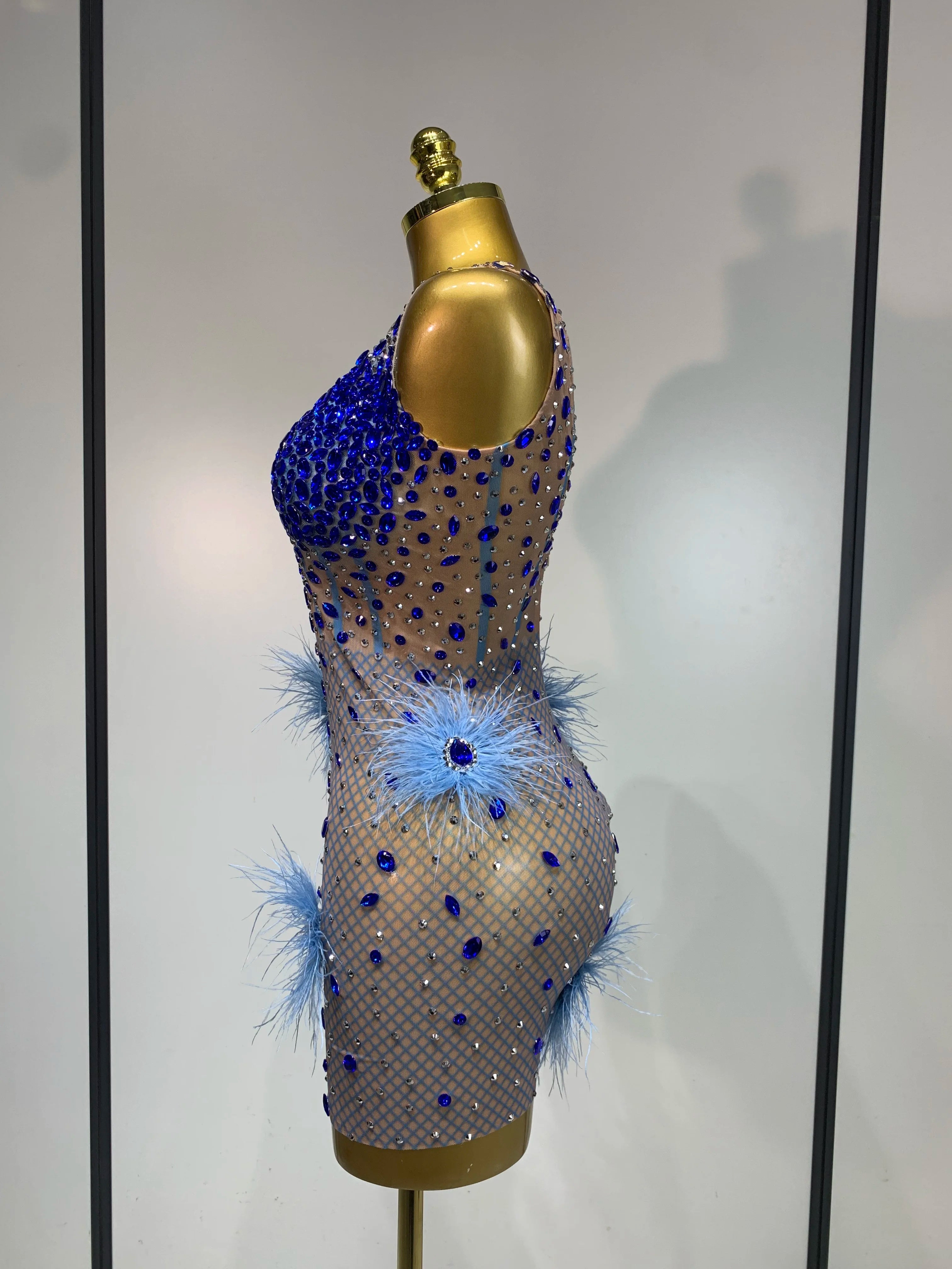 Peacock Sapphire Mini Dress