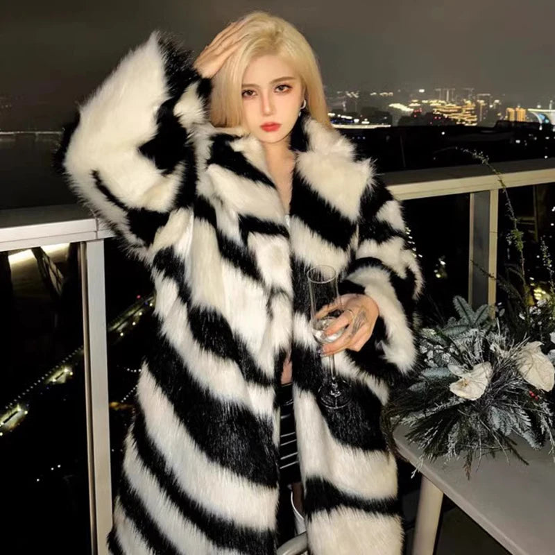 Zebra Fur Coat