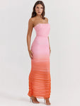 Gradient Ombre Sexy Maxi Dress