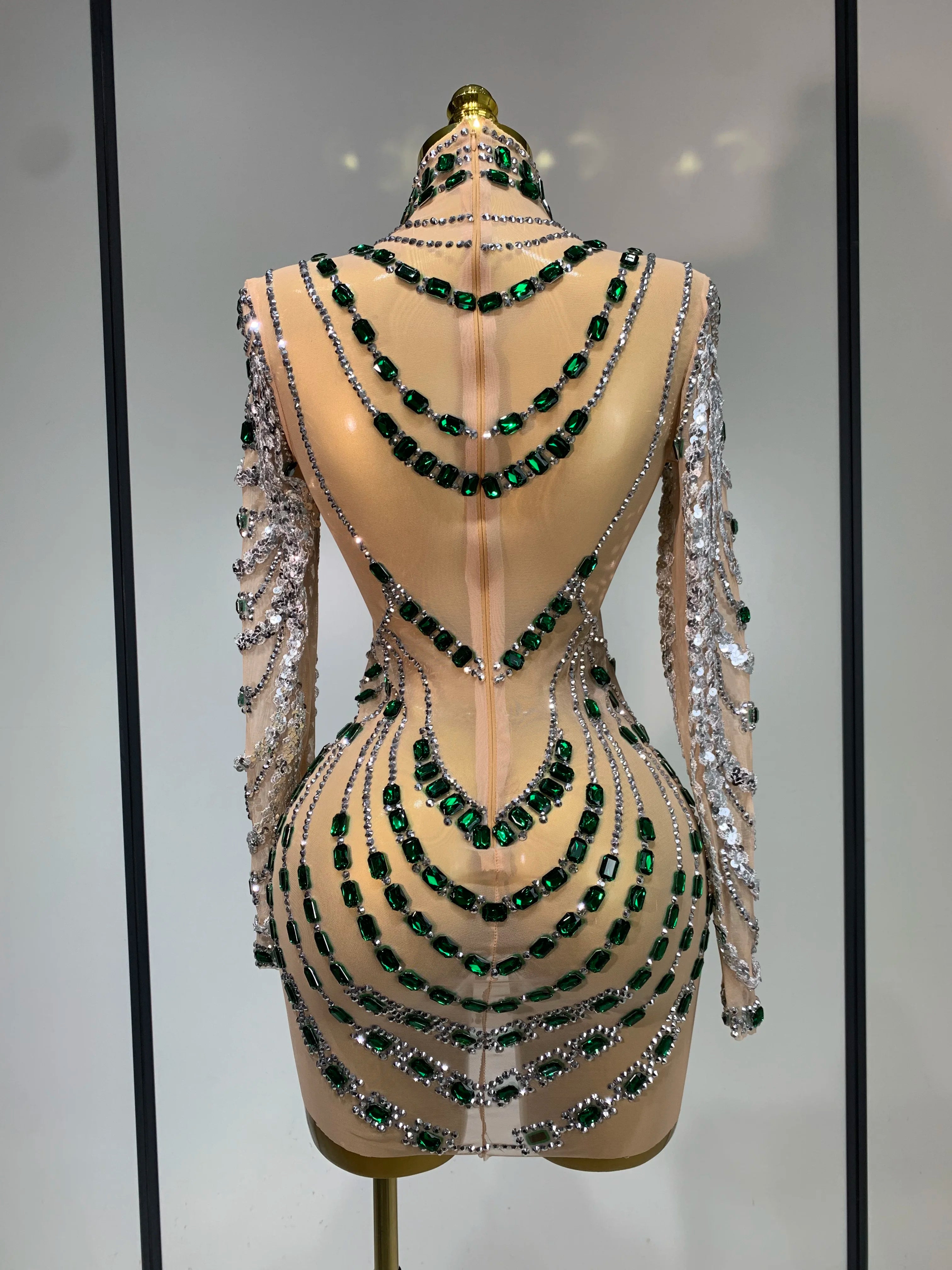 Emerald Princess Mini Mesh Dress