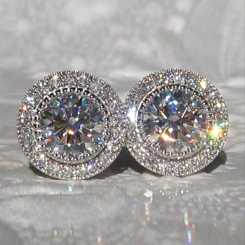 Dainty Small Round CZ Earrings