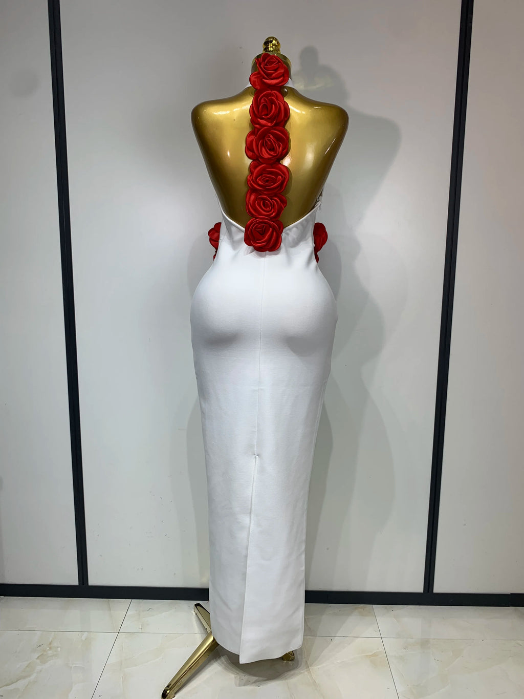 Give Me Roses Halter Dress