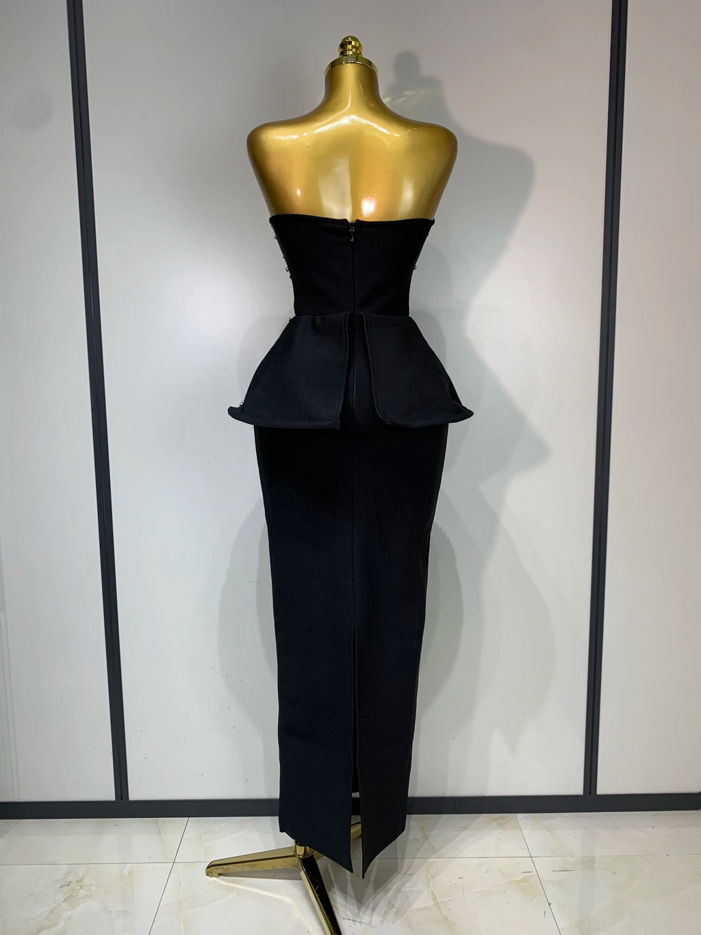 Luxury Rhinestones Black Dress