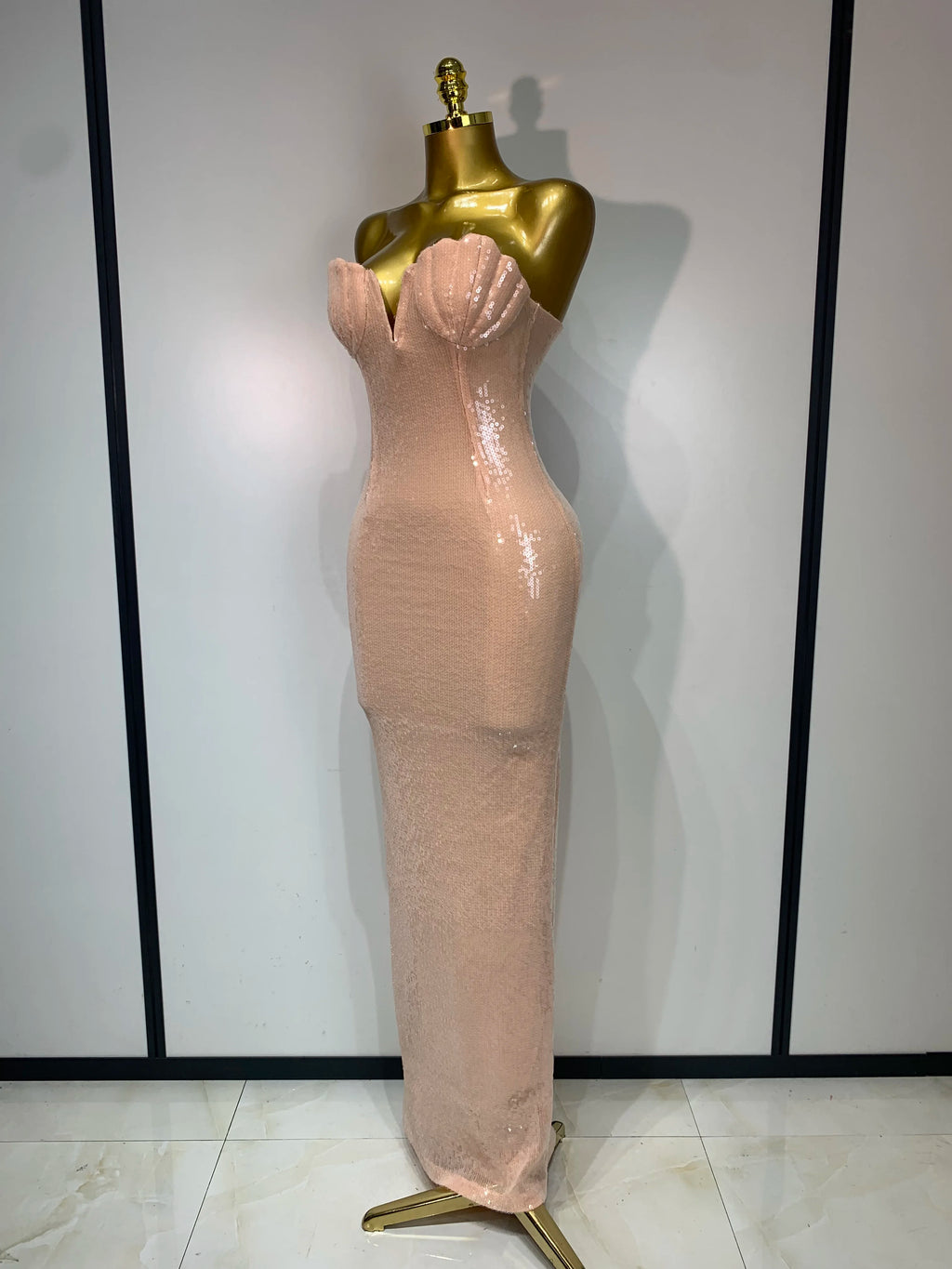 Nude Mermaid Sequin Dress