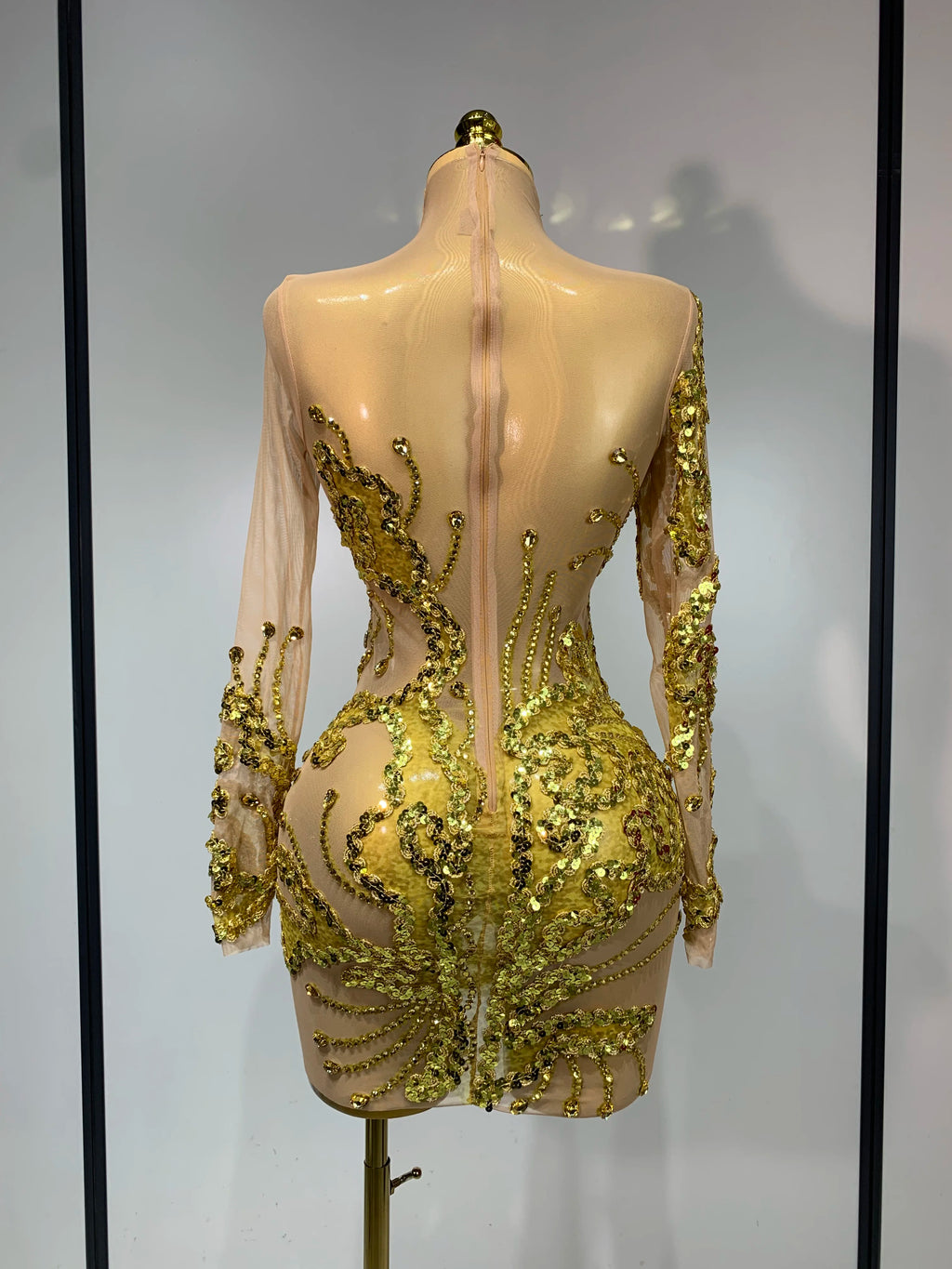 Gold Rhinestone Dress