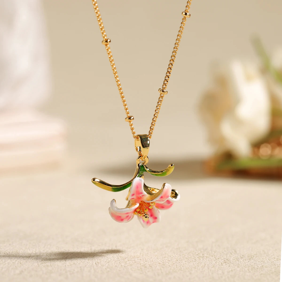 Lily Flower Pendant Necklace