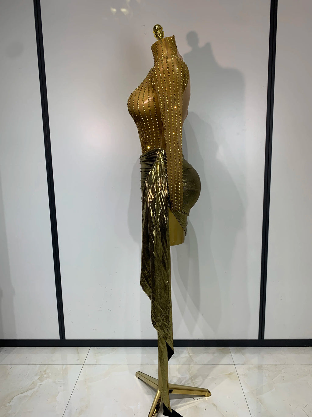 Moldavite Mesh Mini Dress