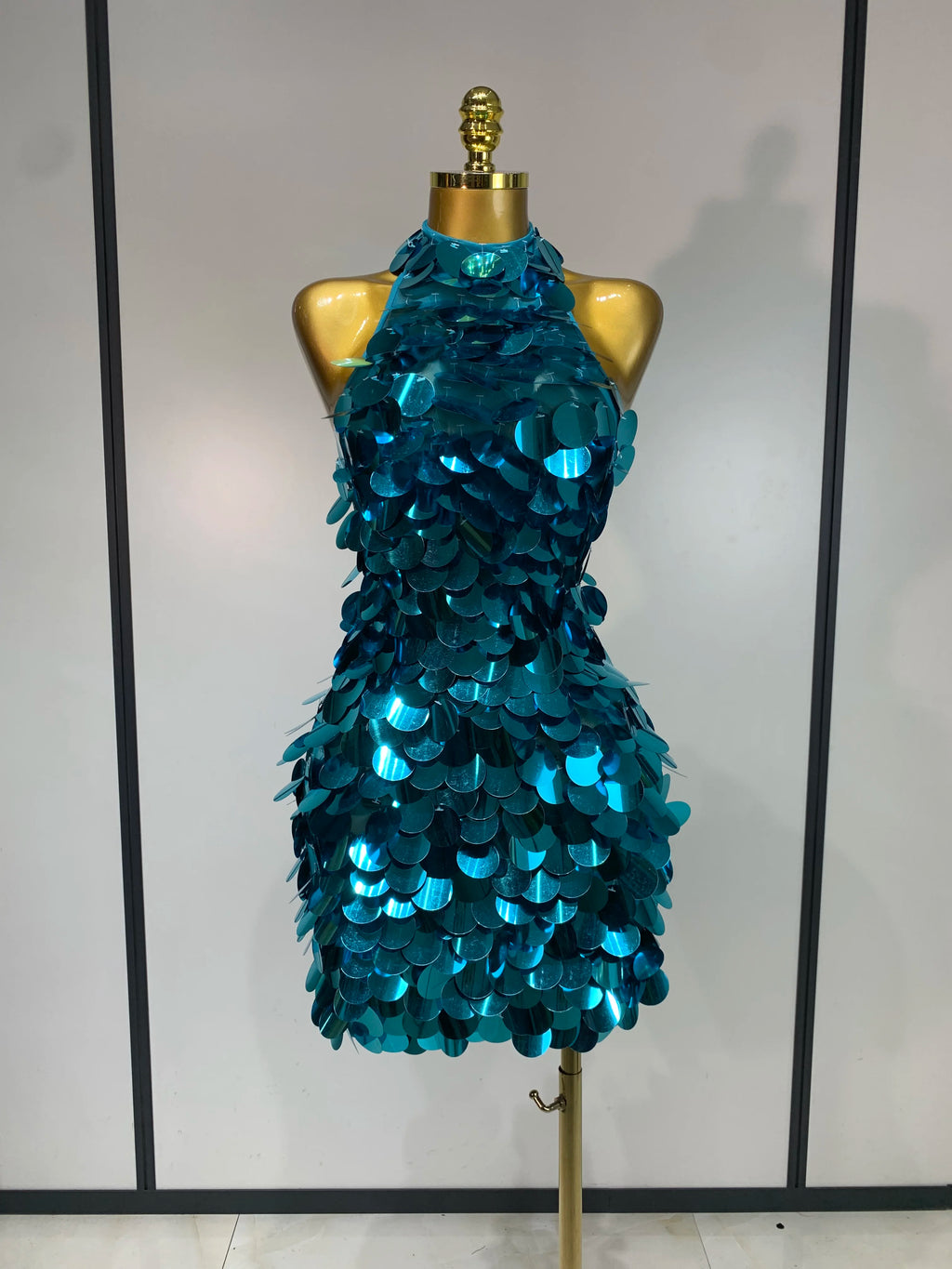 Halter Sequin Mini Dress