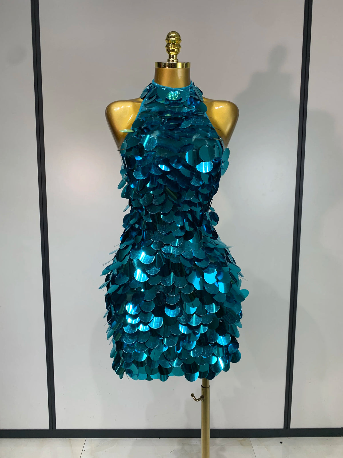 Halter Sequin Mini Dress