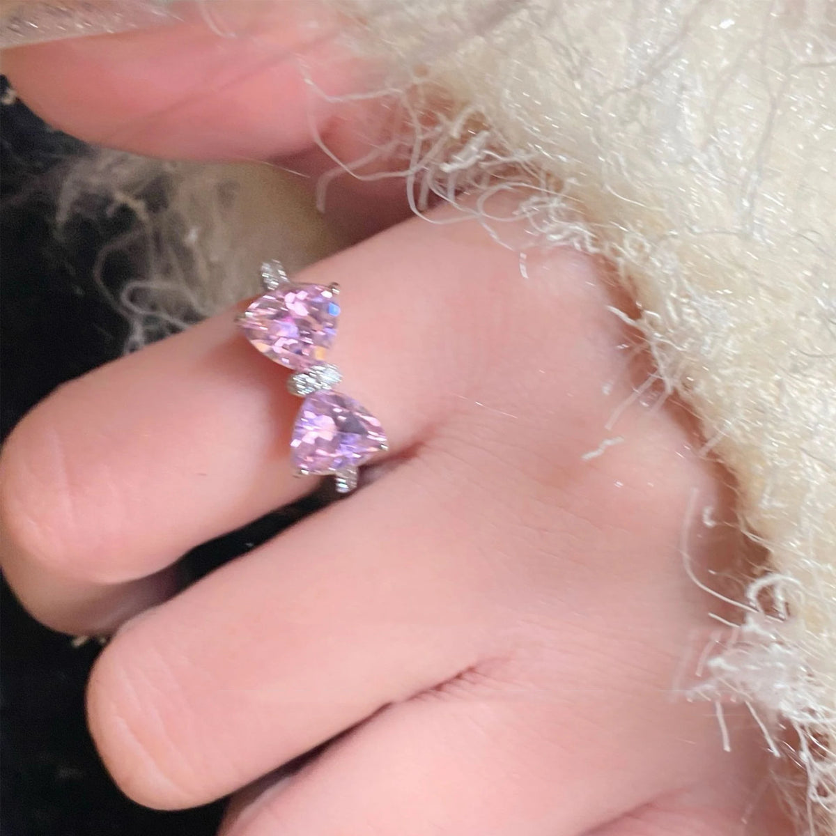 Romantic Lovely Pink Bow Ring