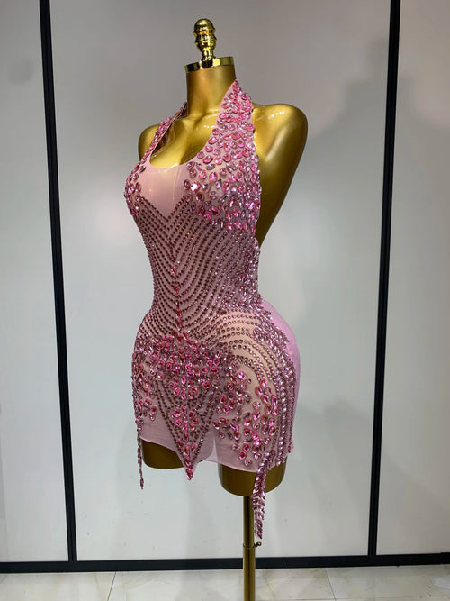5 Star Baddie Crystal Mesh Dress