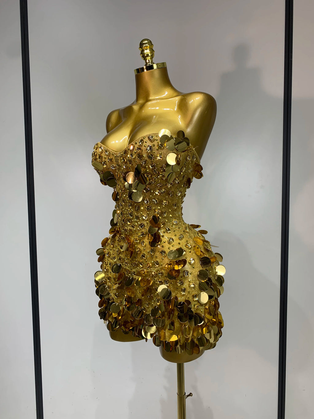 Sun Goddess Gold Sequin Dress