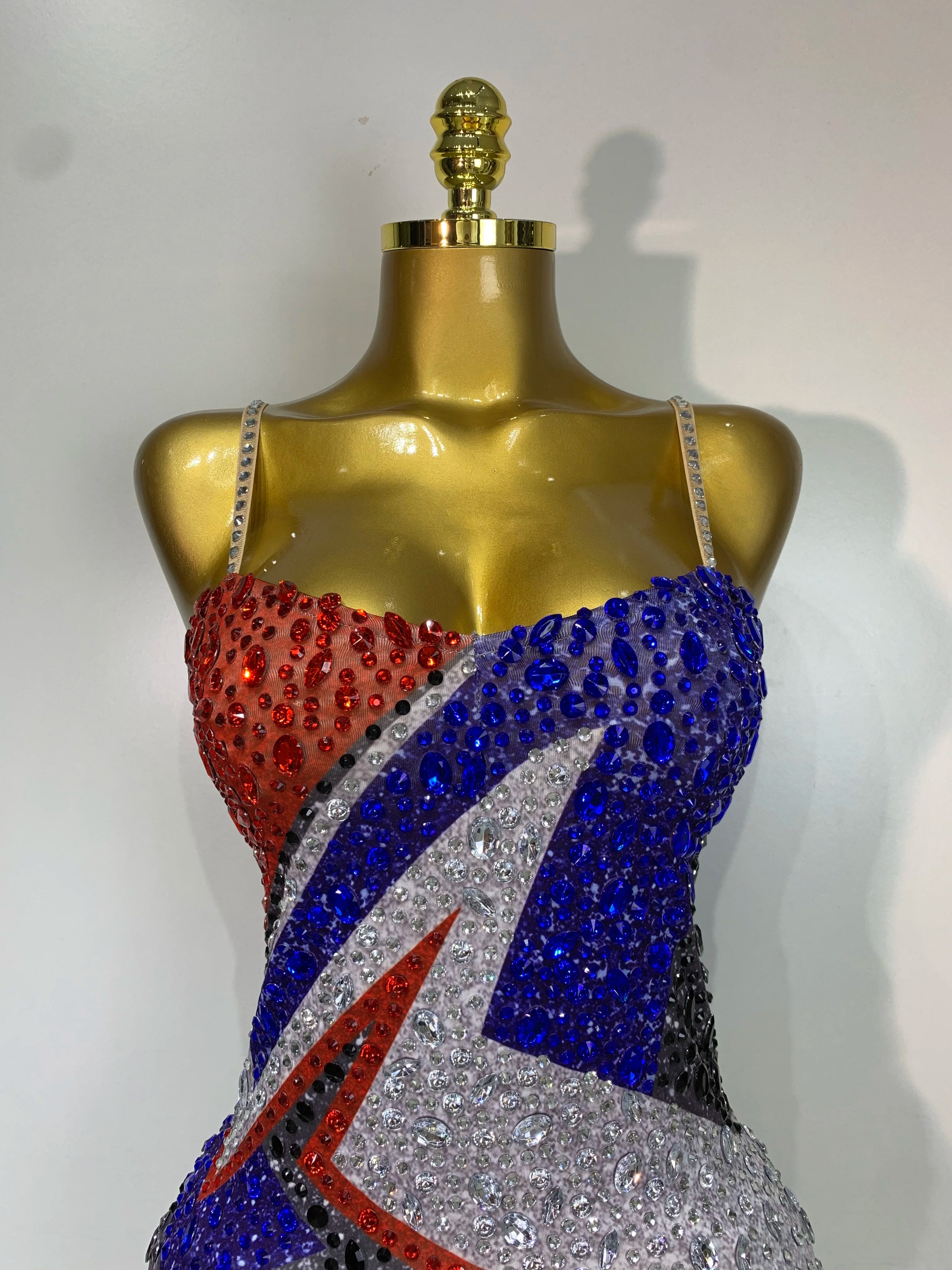 Crystals Mesh Mini Dress