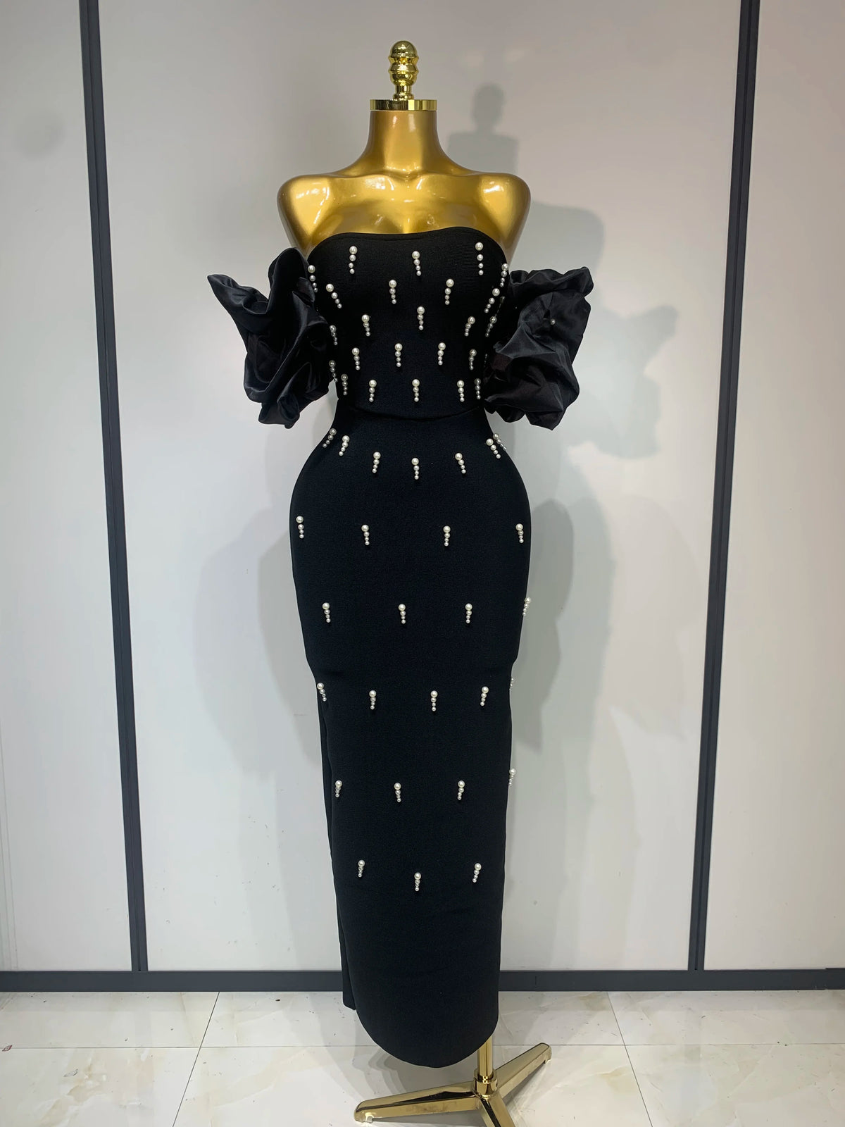 Temptation Pearl Off The Shoulder Dress