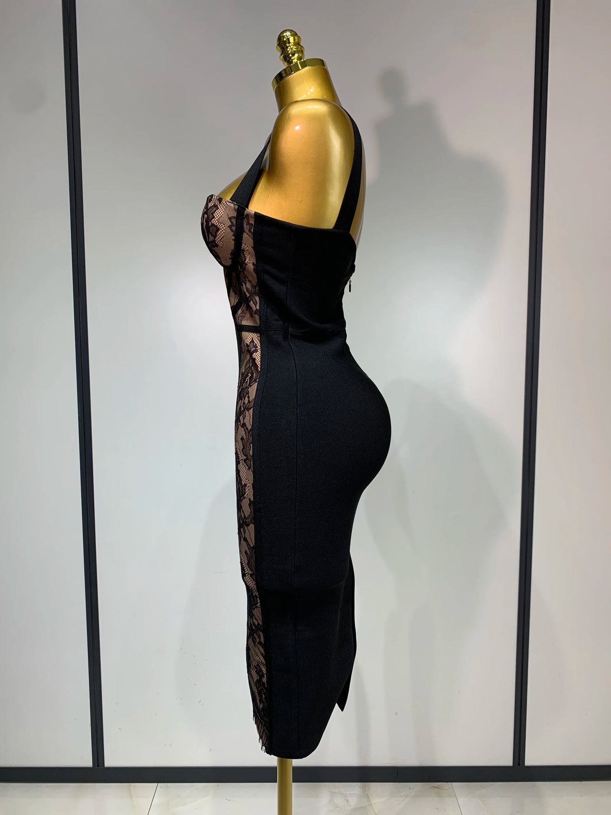 Black Lace Bodycon Bandage Dress