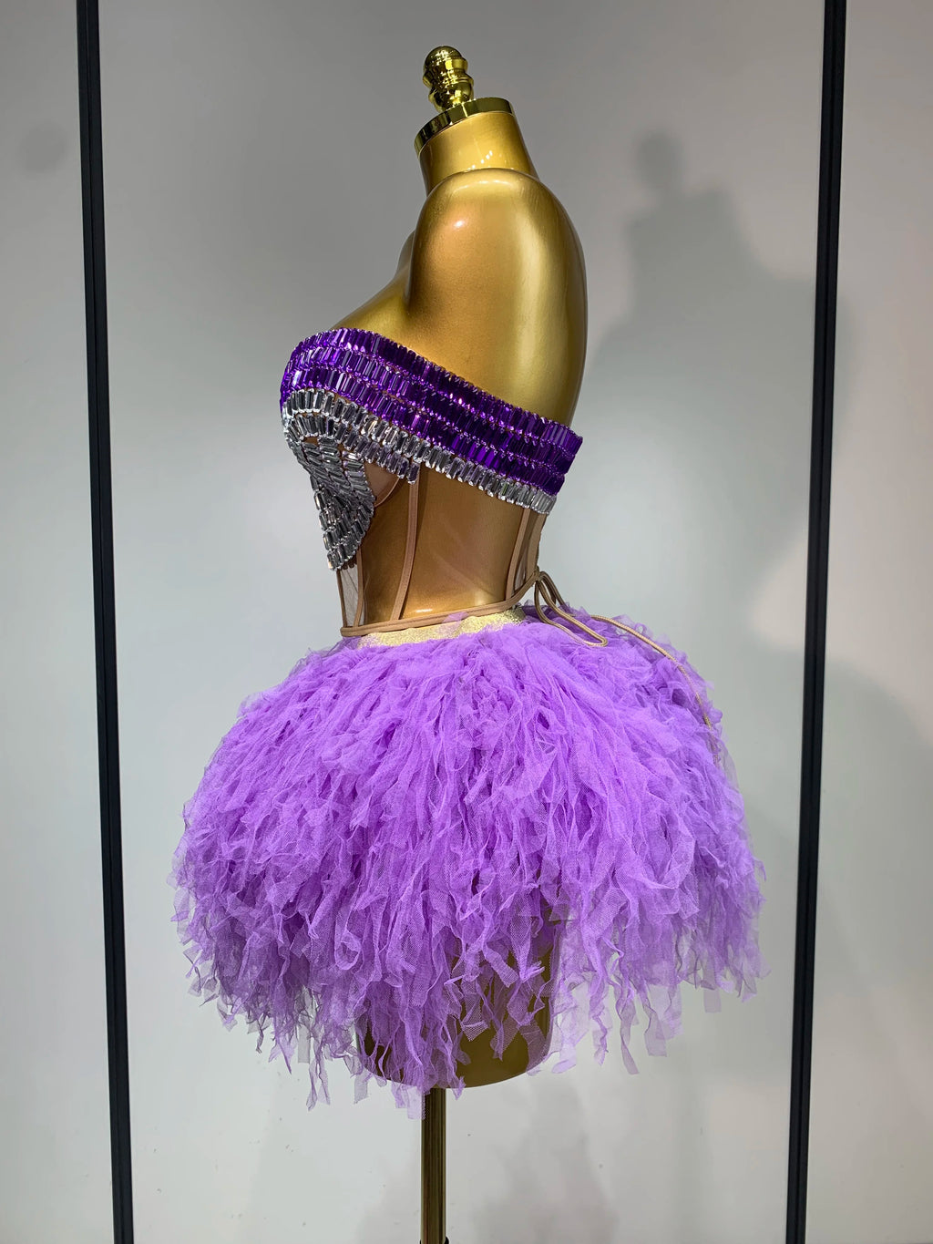 Purple  Two Pieces Skirt Set
