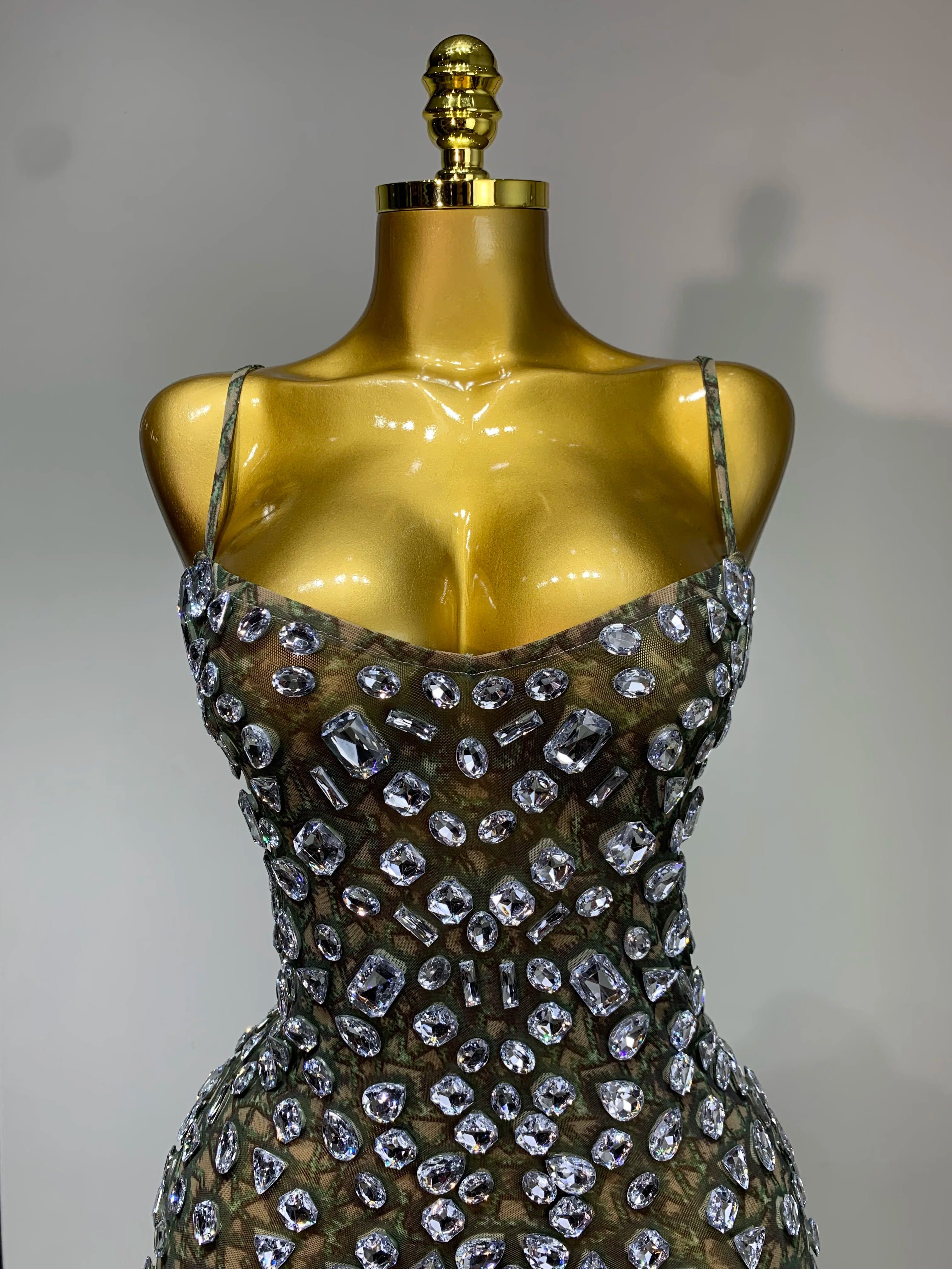 Crystal Diamond Mesh Dress