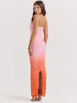 Gradient Ombre Sexy Maxi Dress