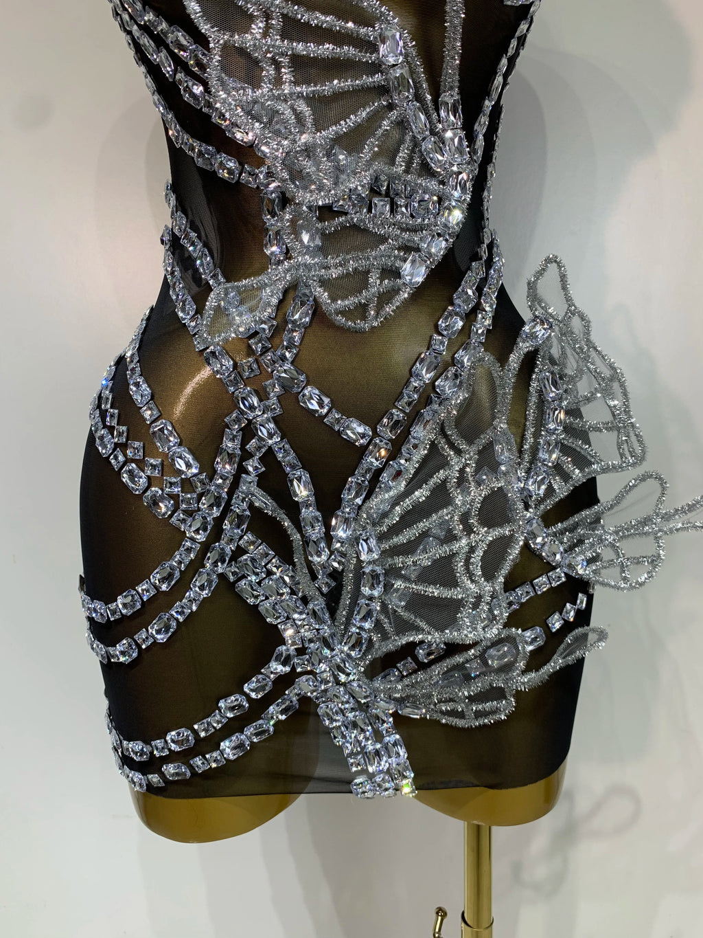 Butterfly Mesh Mini Dress