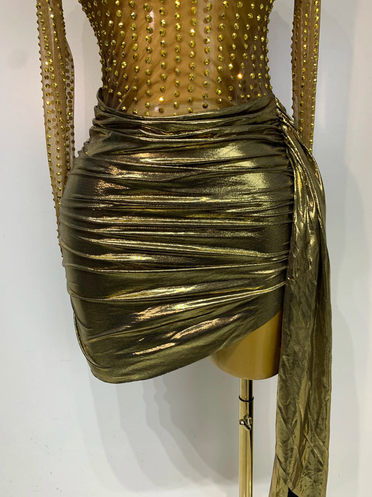 Moldavite Mesh Mini Dress