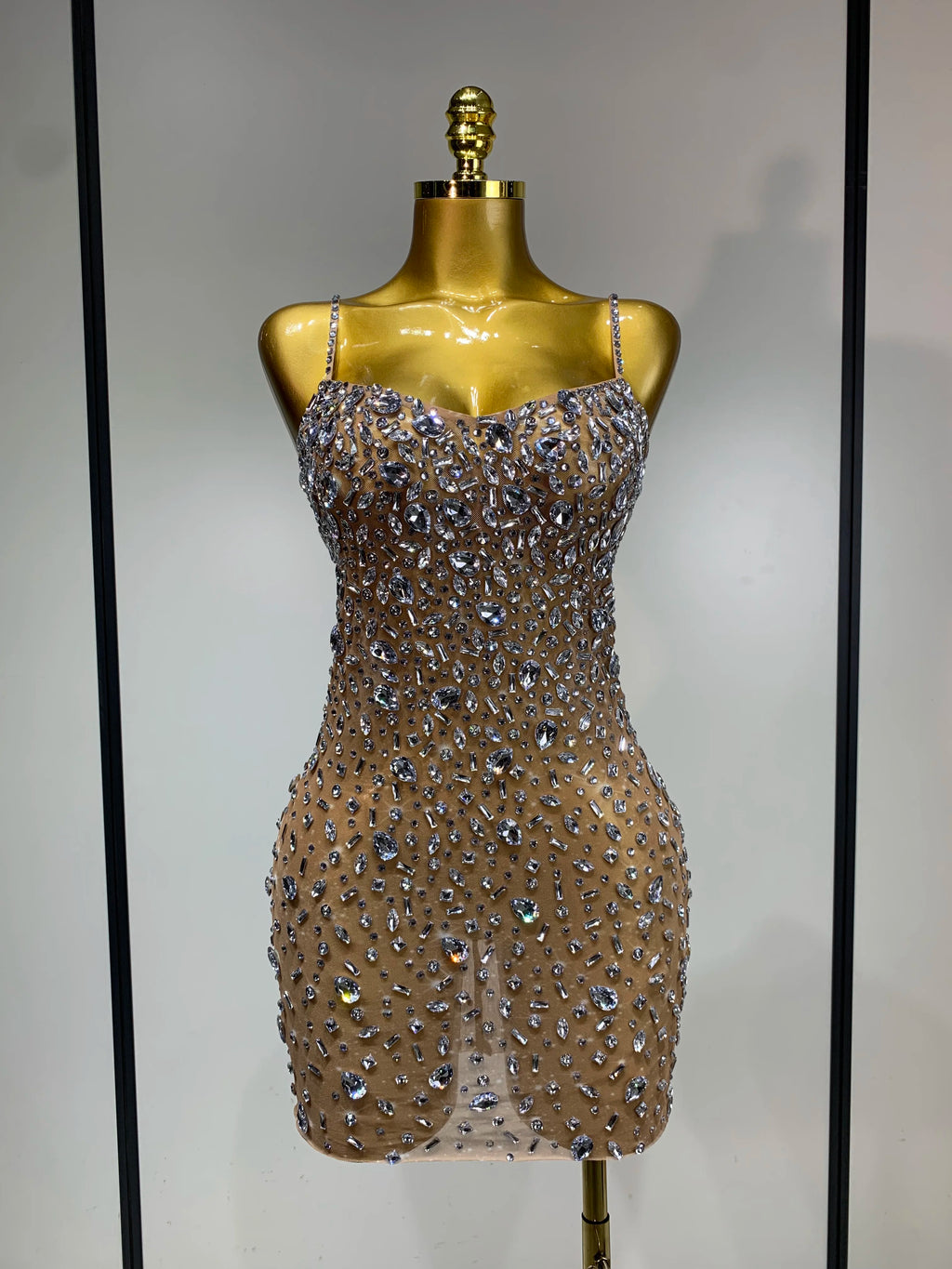 Rhinestone Mini Bodycon Dress