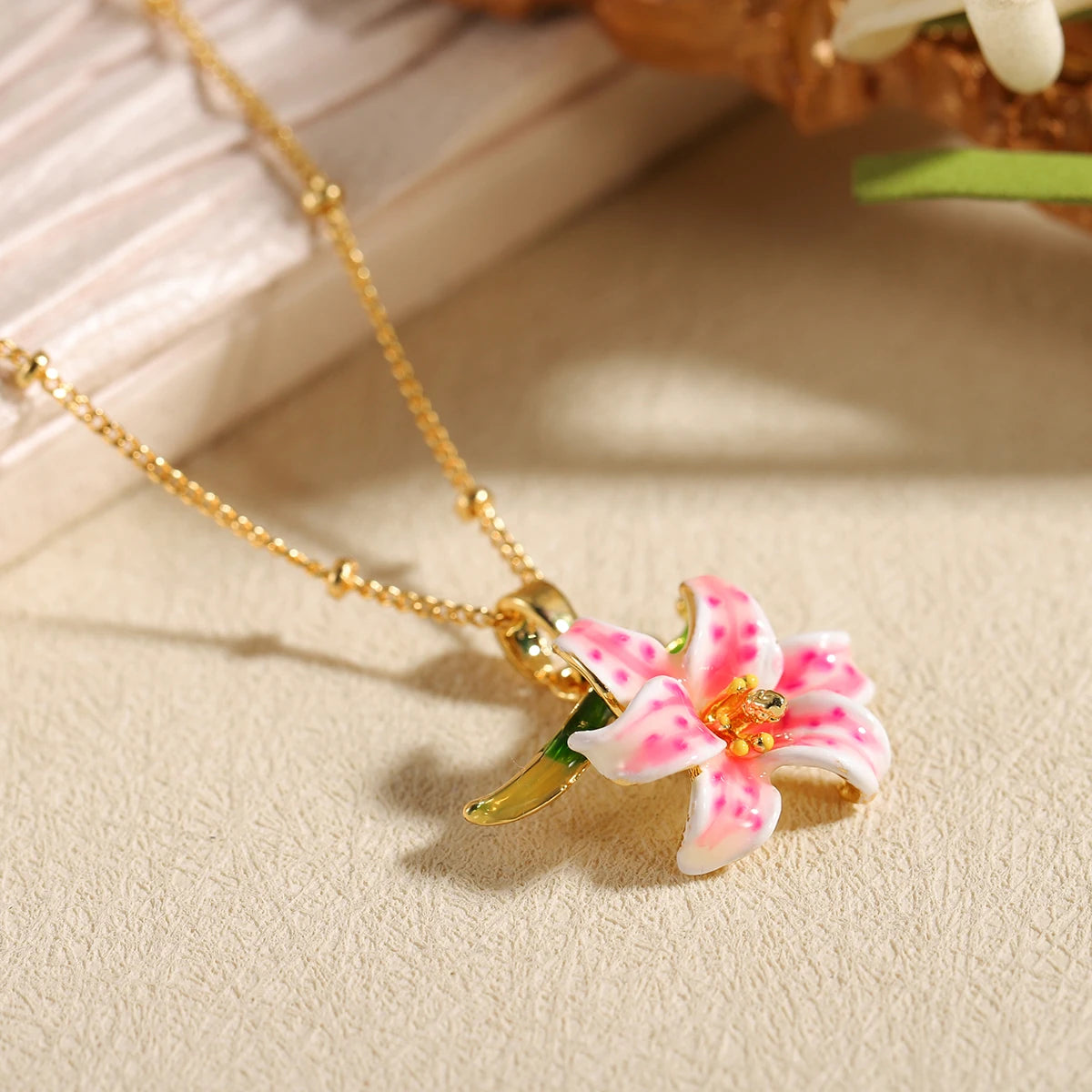Lily Flower Pendant Necklace