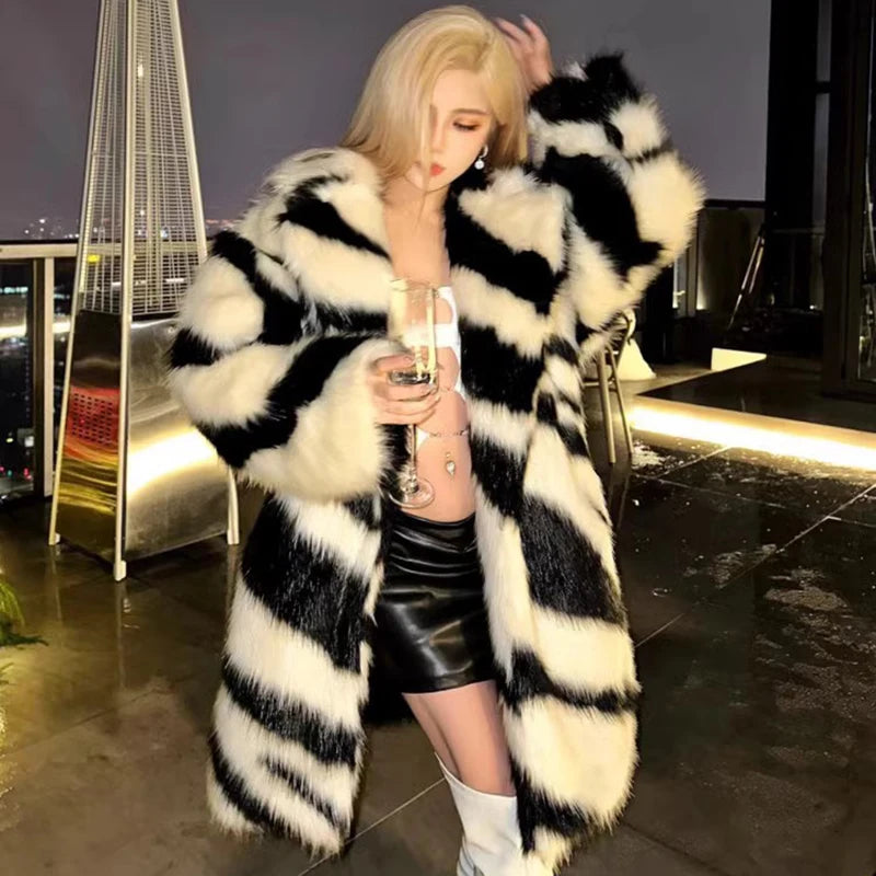 Zebra Fur Coat