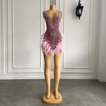 Luxury Pink Crytal Dress