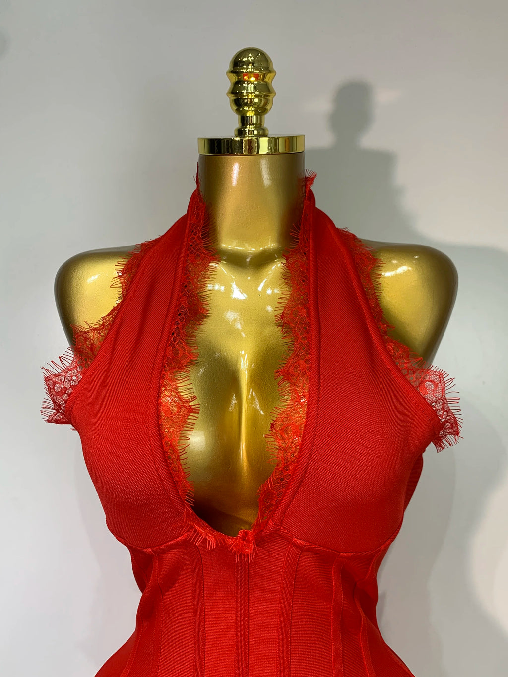 Lace Rose Halter Dress