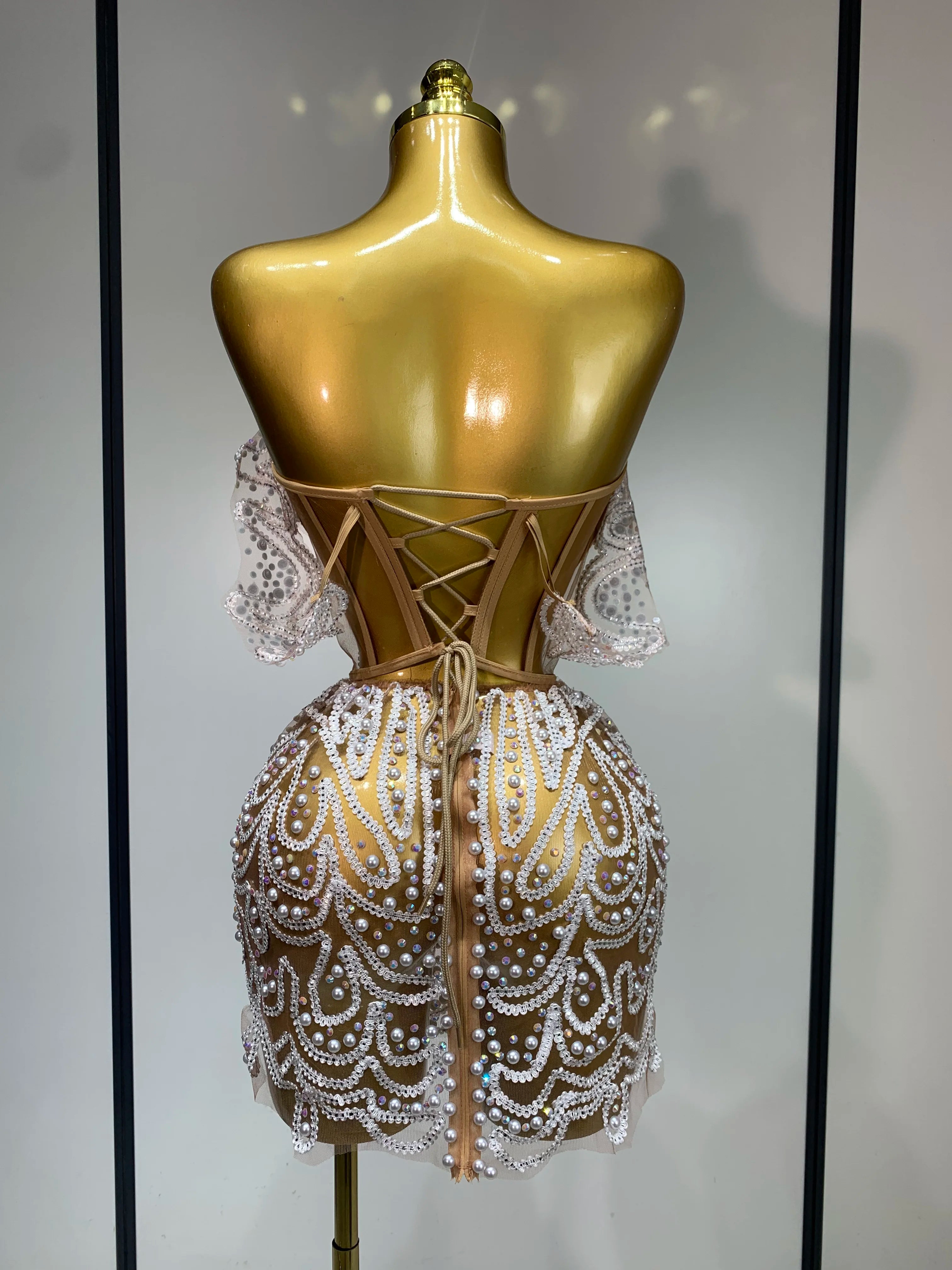 Diamond Mini Off The Shoulder Dress