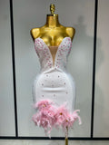 Pink Pearls Feather Dress