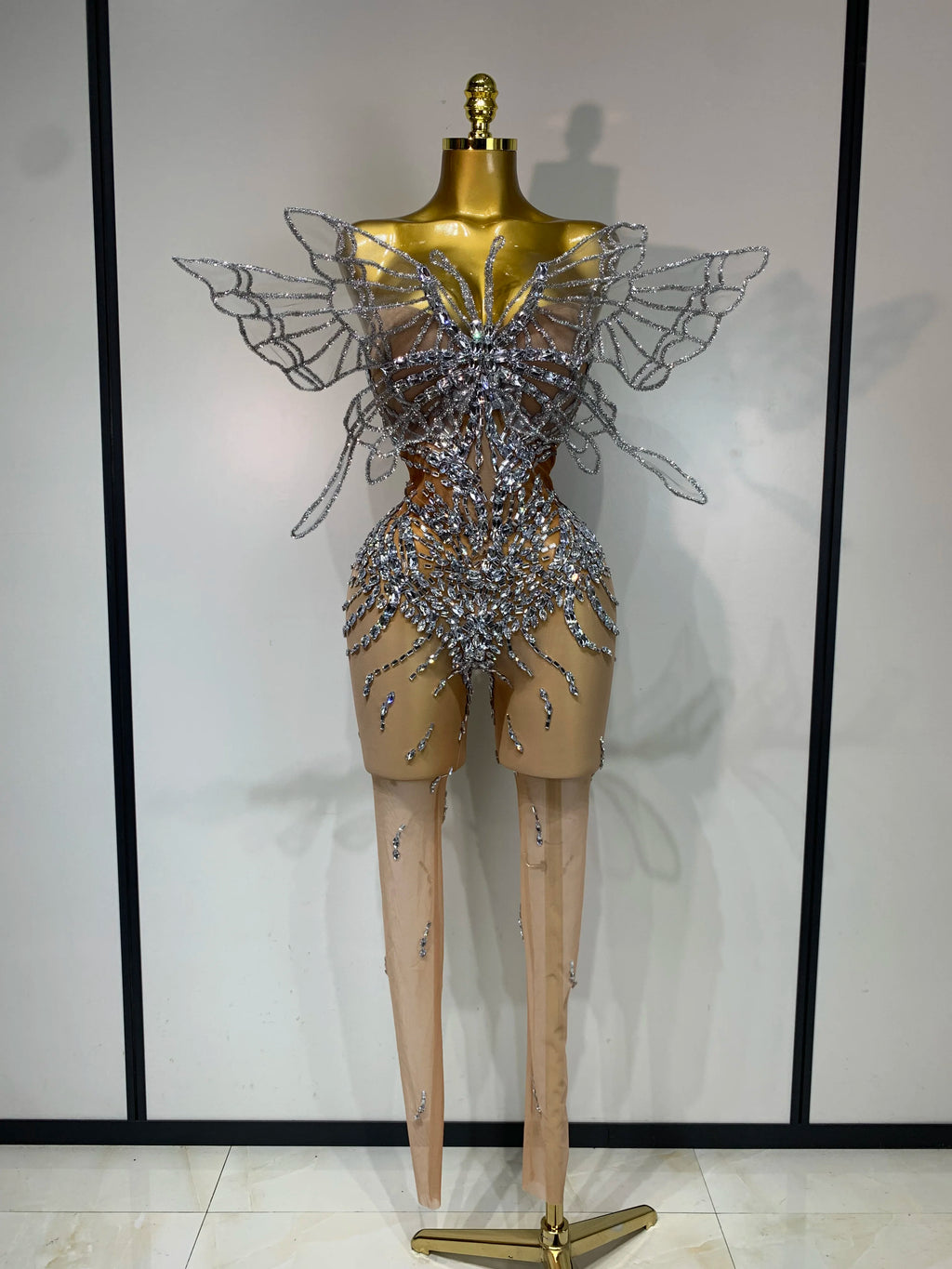 Sparkly Silver Diamond Butterfly Jumpsuit