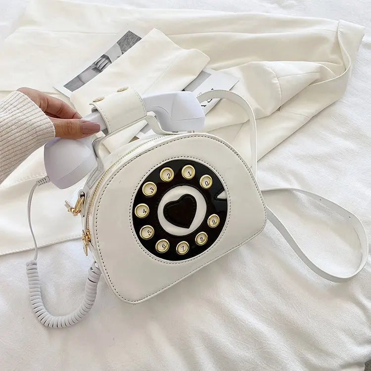 Telephone Shaped Crossbody Bag PU Leather