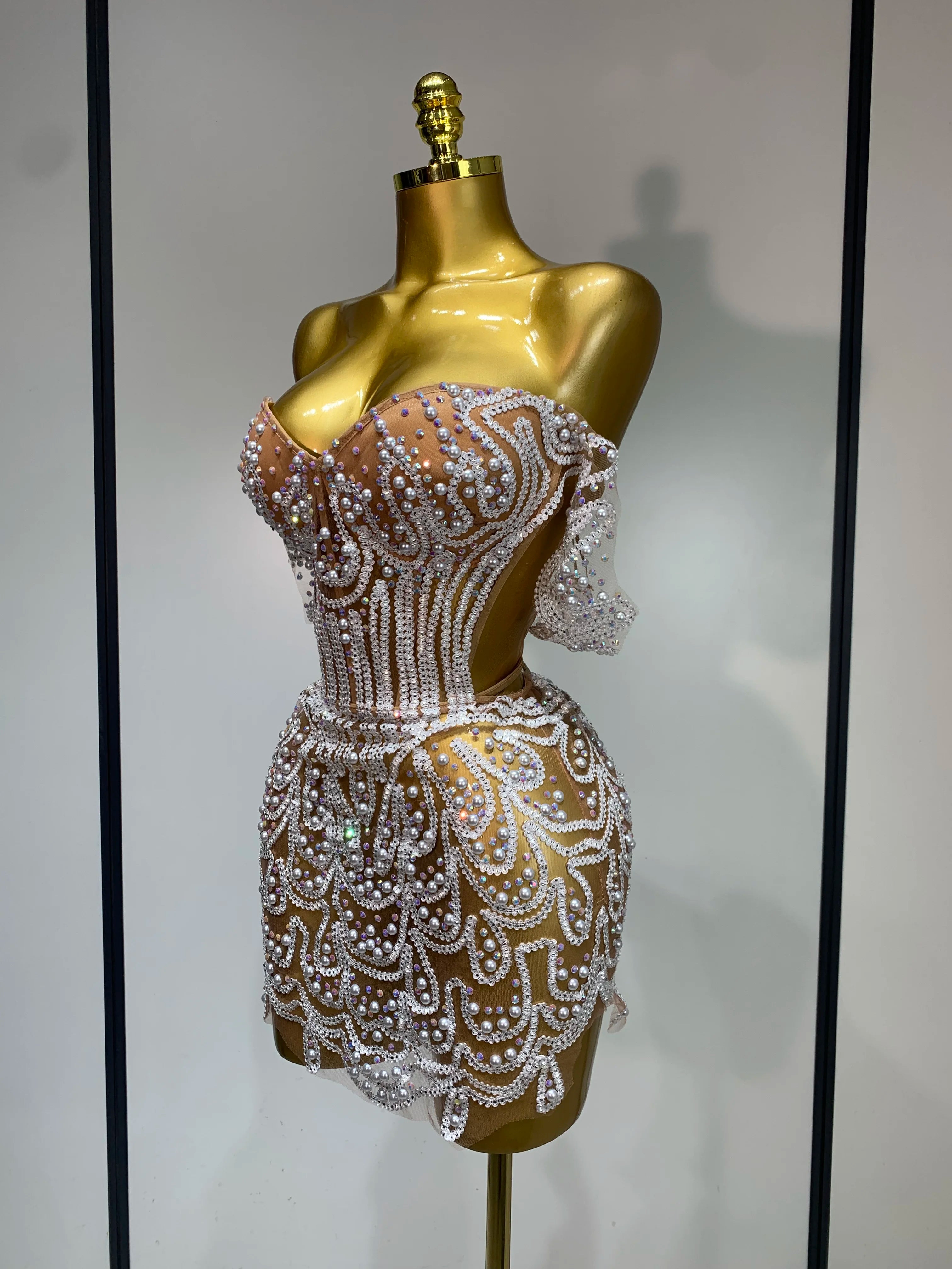 Diamond Mini Off The Shoulder Dress